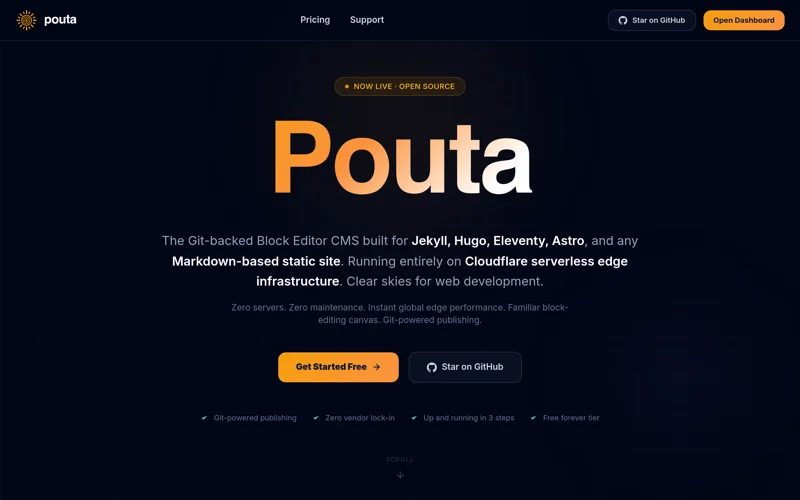 Pouta CMS Screenshot